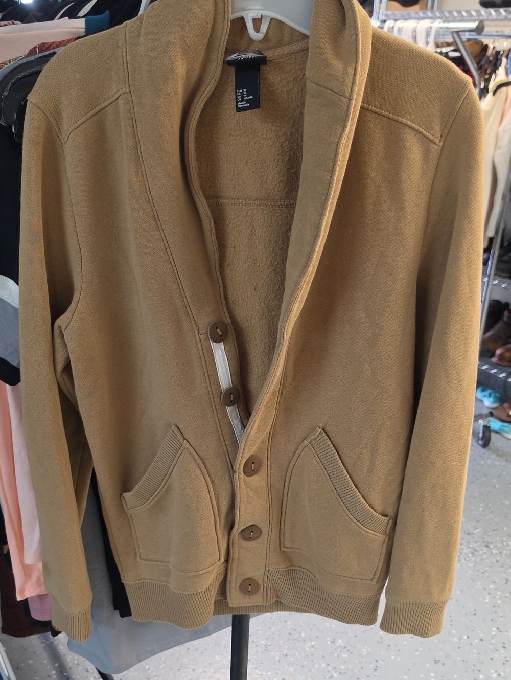 H&M Men’s Teddy Jacket in Camel Brown